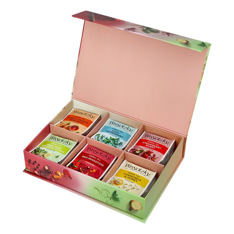 WISSOTZKY ハーブティー カジュアルギフトボックス 6種×7バッグ 42個入り カフェインフリー 個包装 ティーバッグ 紅茶 ハーブティー アソート ギフト プレゼント ホット アイス コストコ