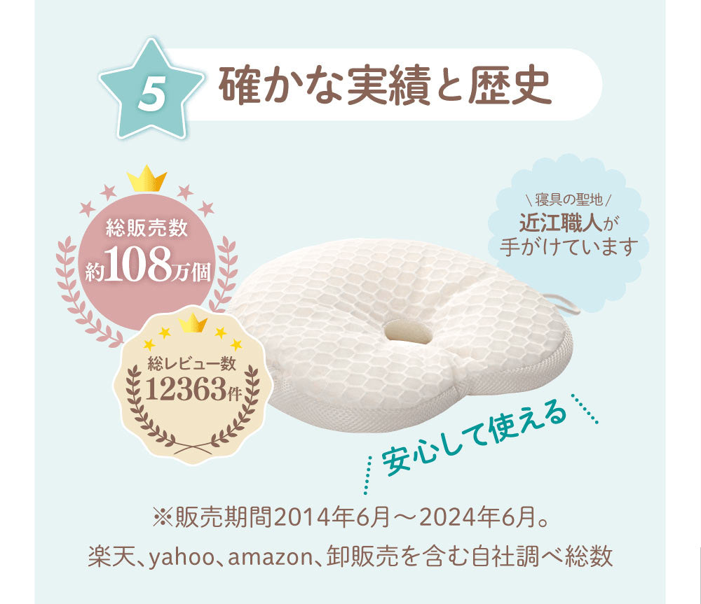 呼吸する赤ちゃんの枕スライド式/向き癖・絶壁防止に。健やかな眠りをサポート【EsmeraldA 公式】