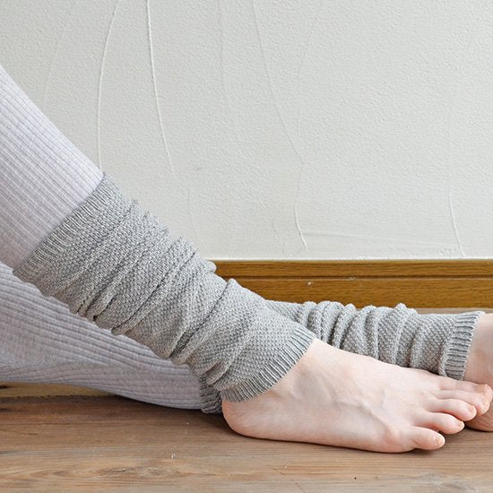 ヤクとオーガニックコットン鹿の子編みレッグウォーマー/冷え対策・ふくらはぎを優しく包む【天衣無縫 】