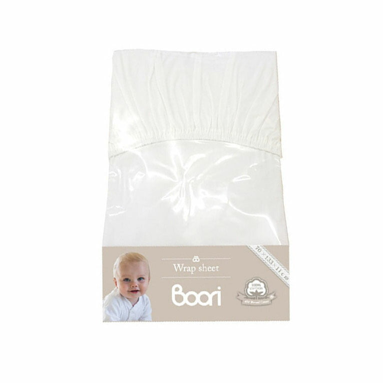 【BOORI】ブーリ 6歳まで ベッド専用マットレス用ラップシーツ(L) ホワイト