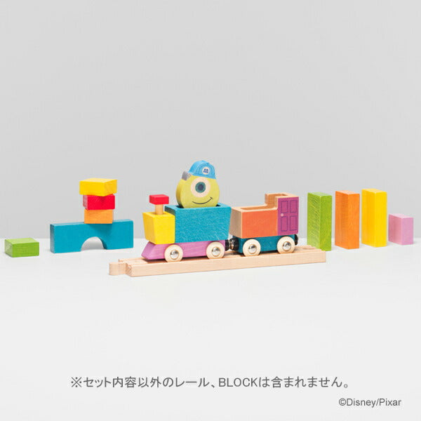 【Disney|KIDEA】ディズニー キディア キデア TRAIN マイク 木製 汽車 列車 モンスターズ インク でんしゃ おもちゃ 積み木 ブロックかわいい インテリア 入園祝い プレゼント ギフト