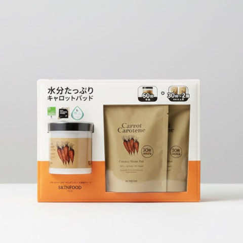 SKINFOOD キャロットパット　大容量120枚／敏感肌向け・保湿＆鎮静・ヴィーガン認証
