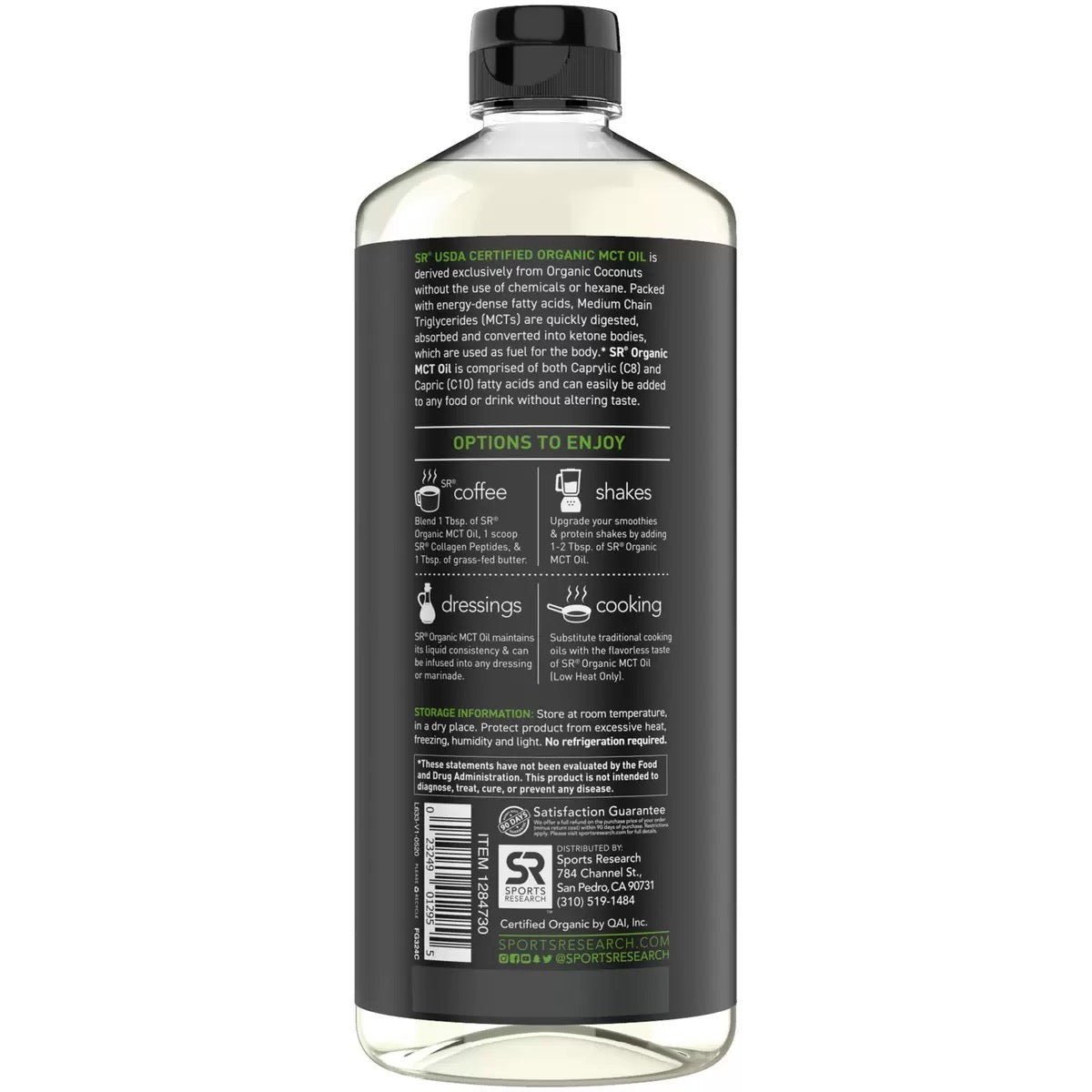 【スポーツリサーチ】 オーガニックMCTオイル 1,183mL つるりん腸活 有機ココナッツ100%由来 中鎖脂肪酸 栄養 エネルギー補給 栄養補給 オーガニック 健康維持 糖質制限 ダイエット ケト ビーガン 植物由来 美容 【コストコ】睡眠美容研究所