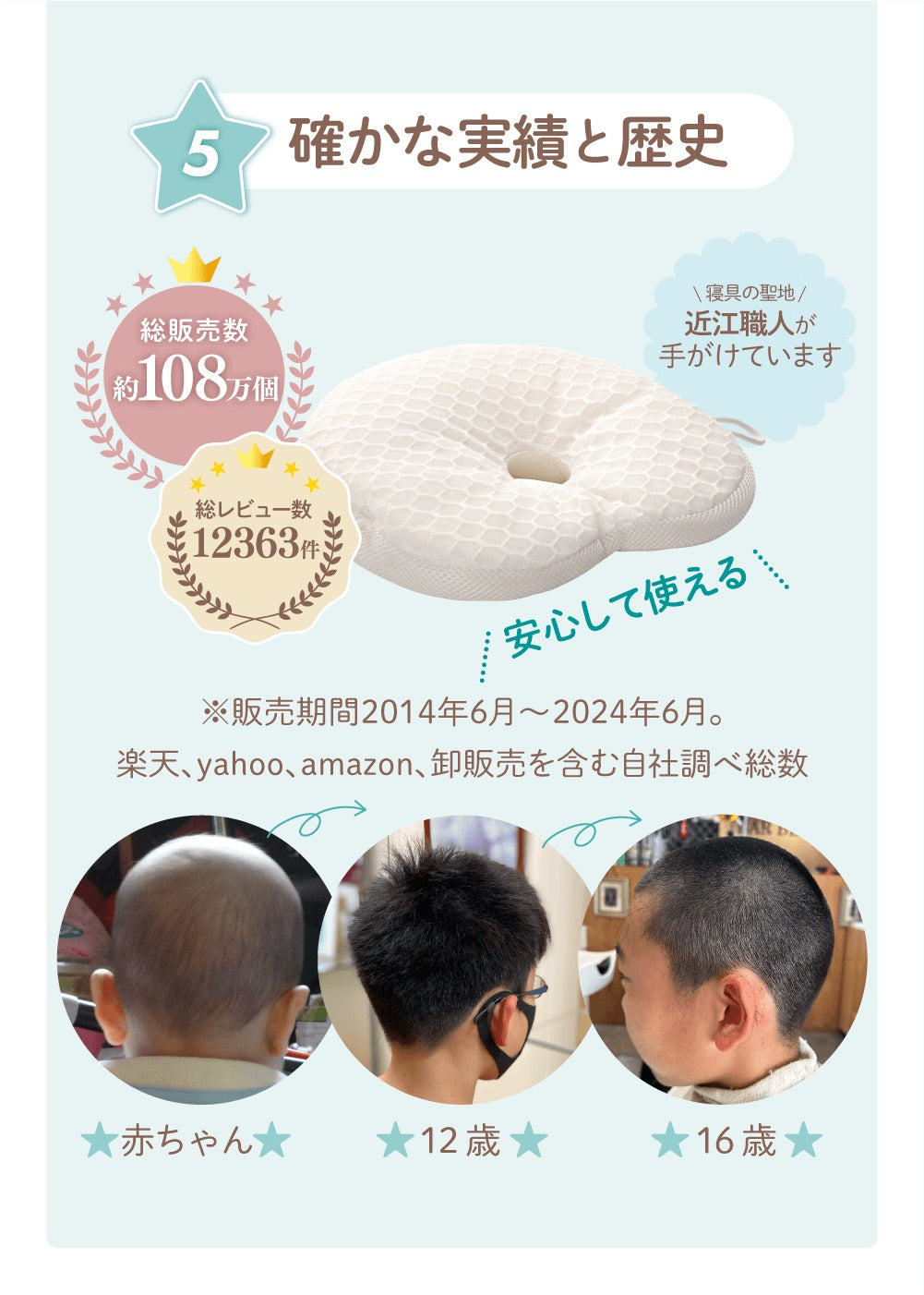 公式】エスメラルダ 呼吸する赤ちゃんの枕スライド式＋呼吸する私の枕