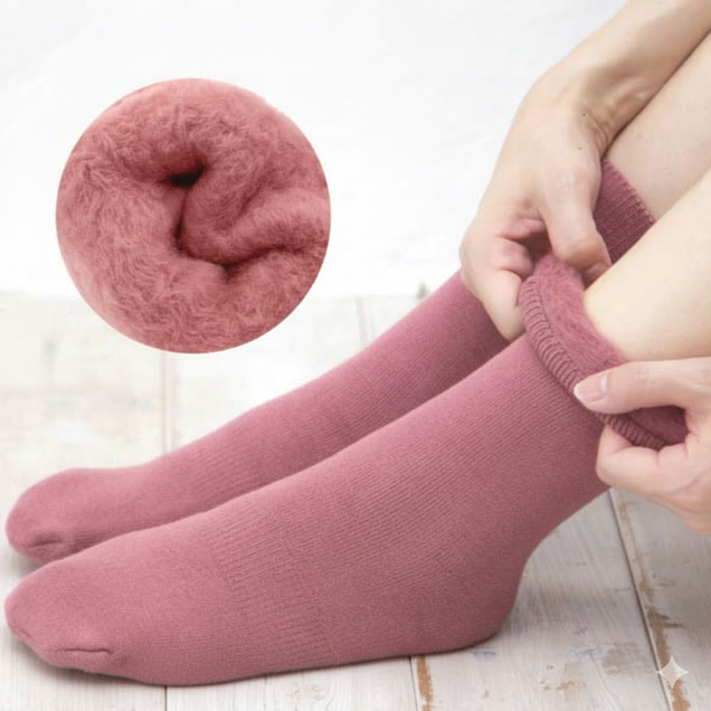 もちはだ 裏起毛 フリーサイズ  極厚保地 ルームソックス ／男女兼用フリーフィット