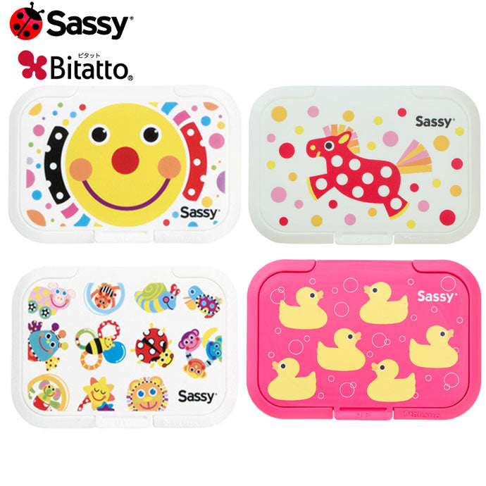 Sassy サッシー ビタット Bitatto(スマイリー・オールスター・ポニー・ダッキー) 貼ってはがせる ウェットシートのフタ おしりふき ワイプス